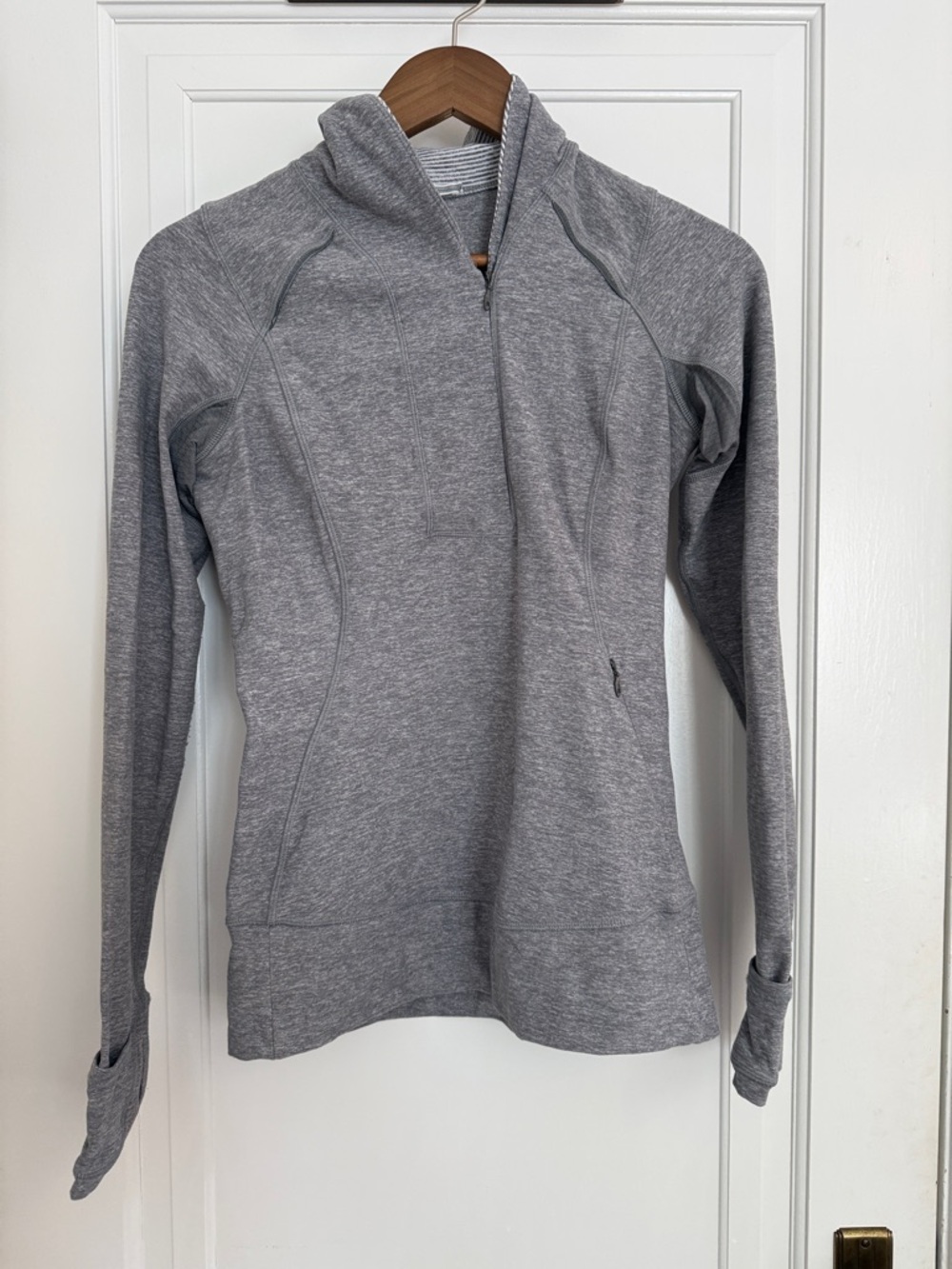 Lululemon Women's Grey Quarter-Zip Performance/Running Top